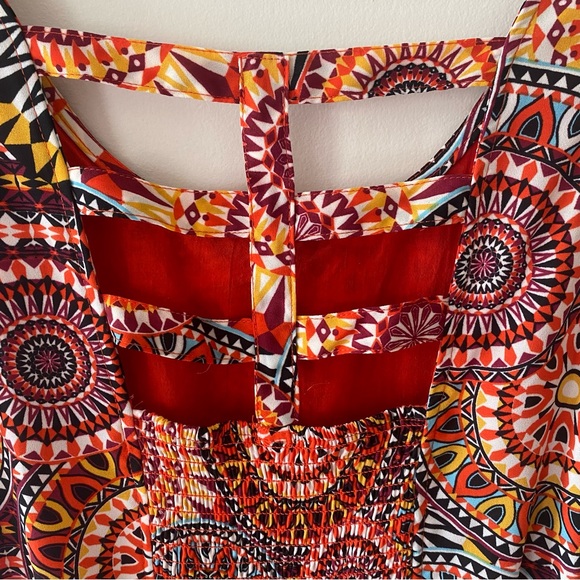 Xhilaration Target Brand Multicolored Fit and Flare Patterned Dress with Pockets - Picture 6 of 13